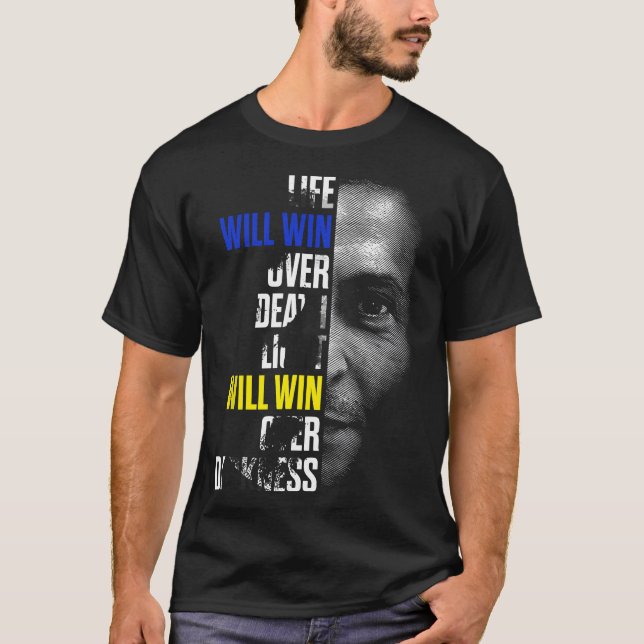 T-shirt Volodymyr Zelensky Ukraine Citation Stand Avec L'U (Devant)