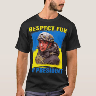 T-shirt Volodymyr Zelensky Ukraine Drapeau Le Respect De M