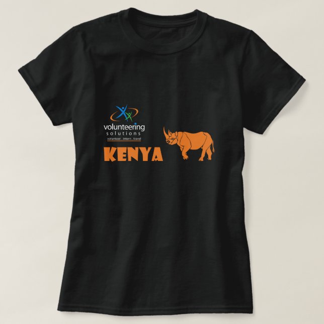 T-shirt volontaire du Kenya - offrir des solutions (Design devant)