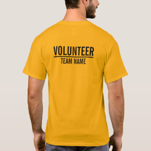 T-shirt Volontaire jaune avec le nom fait sur commande