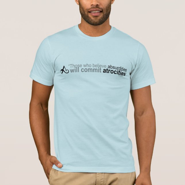 T-shirt Voltaire ceux qui croient la pièce en t (Devant)