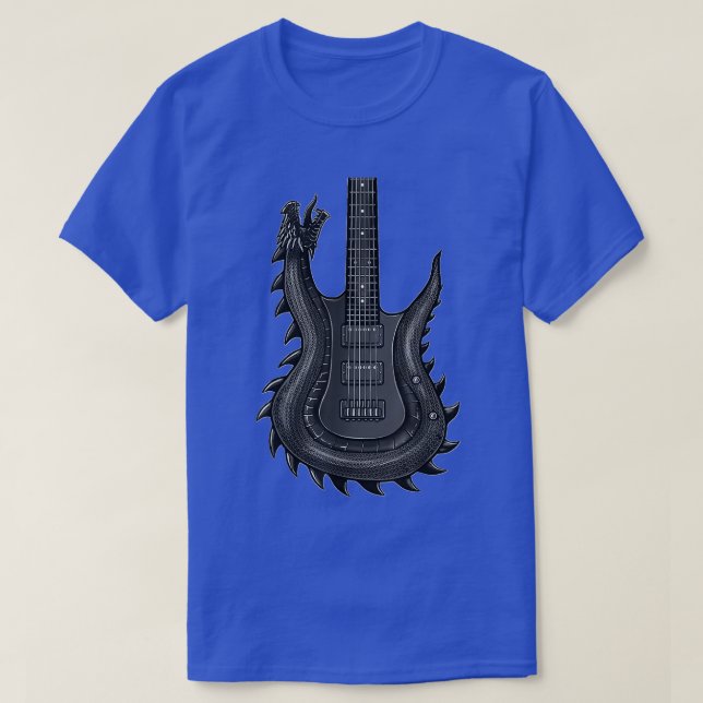 T-shirt Volume unique Dragon Guitar For Men Rock N Roll (Design devant)