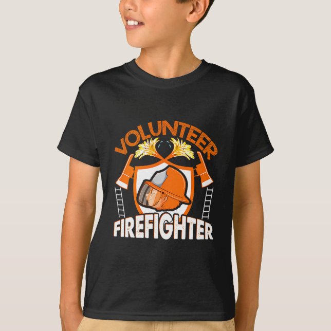 T-shirt Volunteer Firefighter Fireman Gift Proud Firefight (Devant)