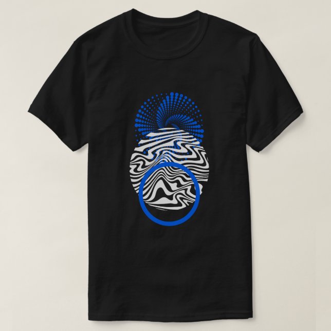 T-shirt Vortex du portail bleu Abstrait (Design devant)