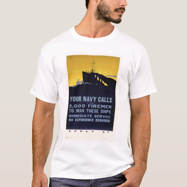 T-shirt Vos appels de marine - pompiers requis (US02298) (Devant)