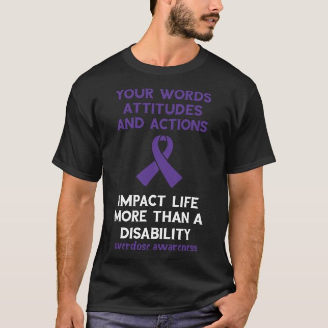 T-shirt Vos Mots Actes D'Attitude Violet Ribbon Overdose (Devant)