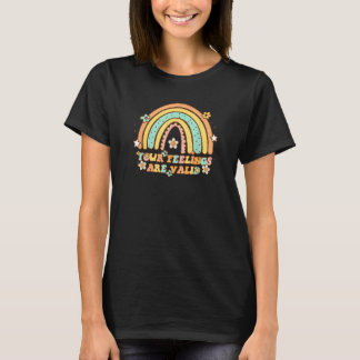 T-shirt Vos sentiments sont valides Rétro Arc-en-ciel Sant