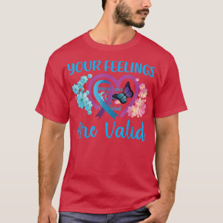 T-shirt vos sentiments sont valides tee, sensibilisation à