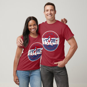 T-shirt Vote 2024 Pour Le Star des Votes Rouge, Blanc et B