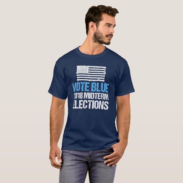 T-shirt Vote Blue 2018 Élections de mi-mandat Démocrate (Devant entier)