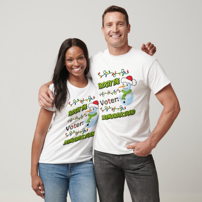 T-shirt Vote - mignon bonhomme de neige de noël (Unisexe)