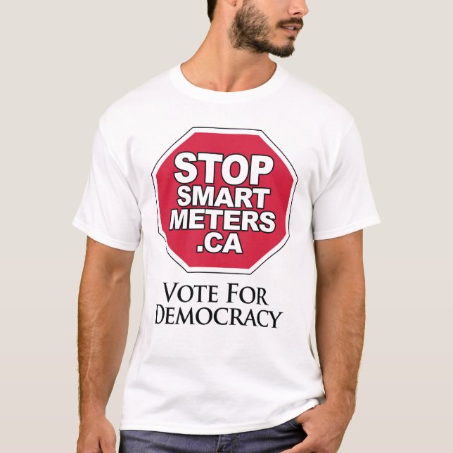 T-shirt Vote pour la démocratie - arrêtez les mètres (Devant)