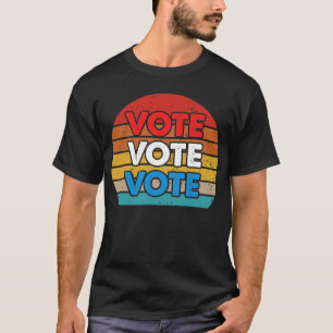 T-shirt Vote Rouge Blanc Bleu Élection Rétro Design Simple