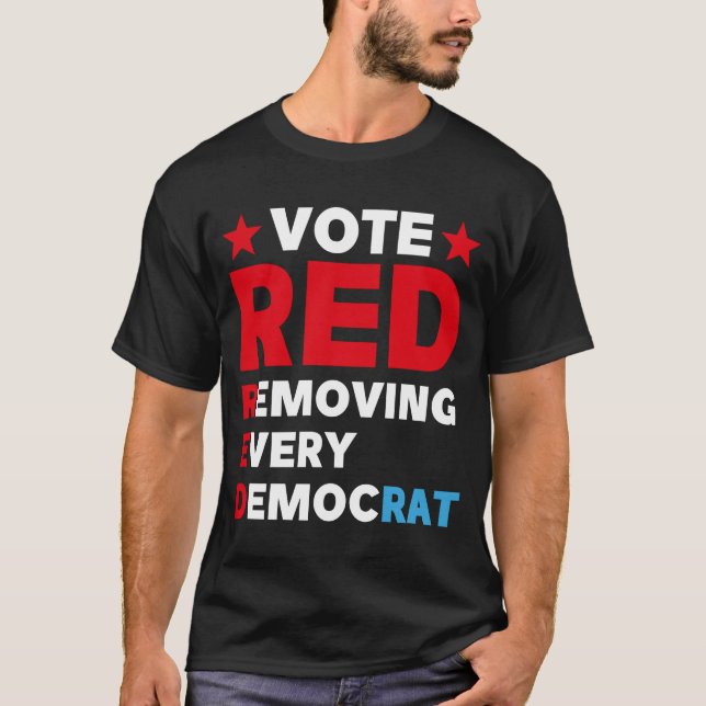 T-shirt Vote rouge supprimer tous les anti-démos démocrate (Devant)