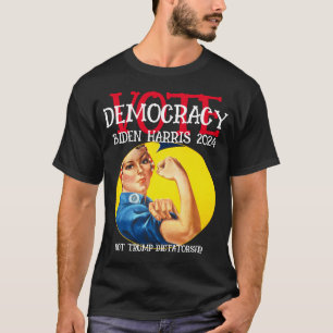 T-SHIRT VOTER LA DÉMOCRATIE PAS LA DICTATURE 2024
