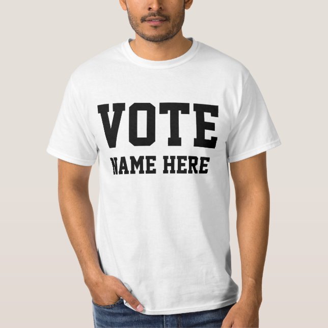 T-SHIRT VOTER LE NOM PERSONNALISÉ (Devant)