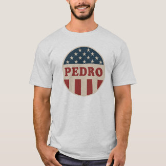 T-shirt Votez pour Pedro Classique Rétro Américain Bouton