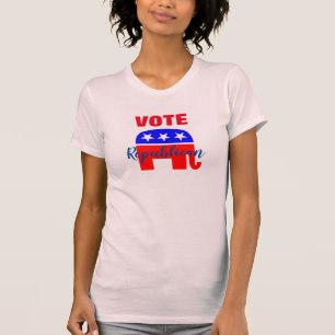 T-shirt VOTEZ Républicain avec l'Éléphant Patriotique