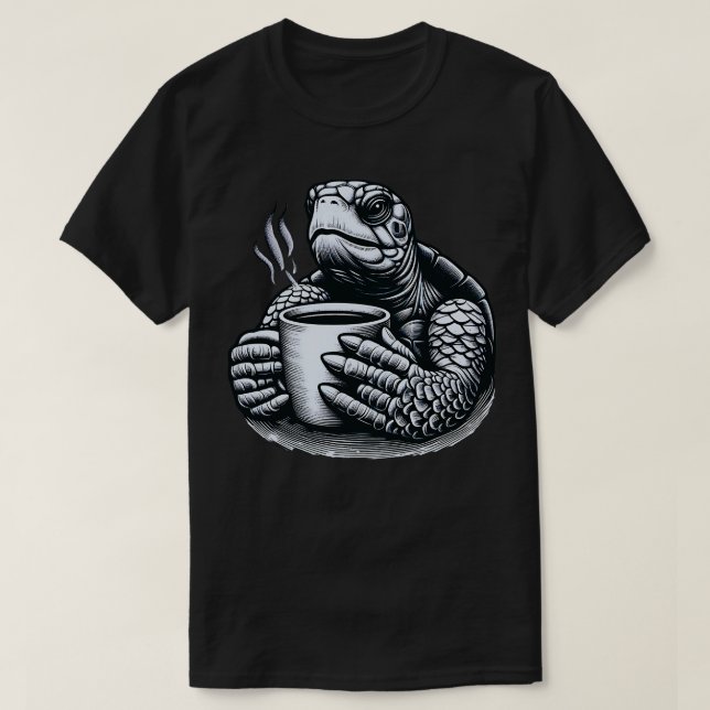 T-shirt votre amour des tortues et du café avec cela (Design devant)
