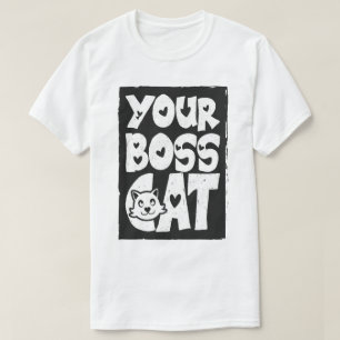 T-shirt Votre chat Boss en blanc