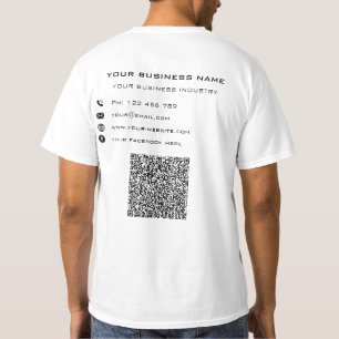 T-shirt Votre code QR Nom de texte personnalisé Entreprise