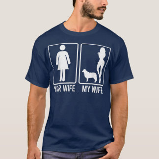 T-shirt Votre Femme Ma Femme Pour Le Mari, Bordure Collie 