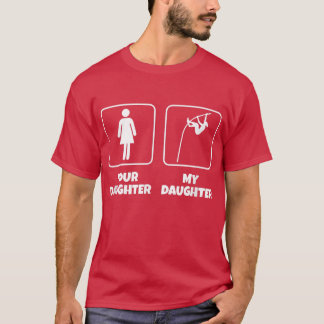 T-shirt Votre fille Ma fille Funny Pole Vault