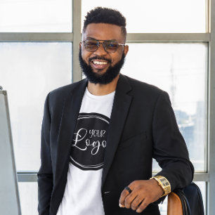 T-shirt Votre logo d'entreprise sur cercle noir