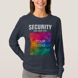 T-shirt Votre Logo Ici Sécurité Femmes Basique Long Manche