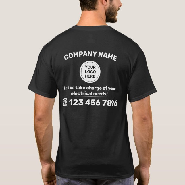 T-shirt Votre logo ici Service électrique Marque de Vêteme (Dos)