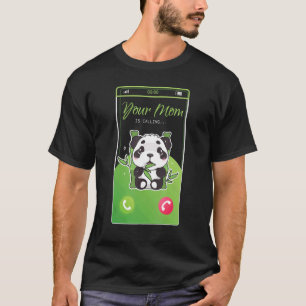 T-shirt Votre Maman Appelle Panda Bear Mobile Cal Entrant