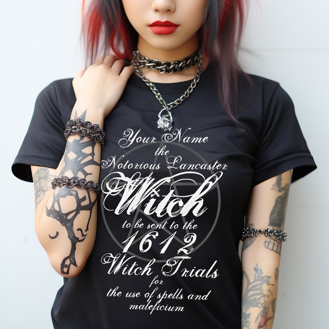 T-shirt Votre nom dans les procès de sorcières notoires Bl (Join the Pendle Witch Trials this Halloween. Add your own Name and Date to reincarnate. Historical T)