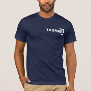 T-shirt Votre nom dans un crochet blanc, logo minimaliste