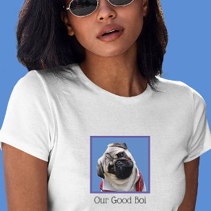 T-shirt Votre photo Couleur Taille Texte Chien Carlin Chie