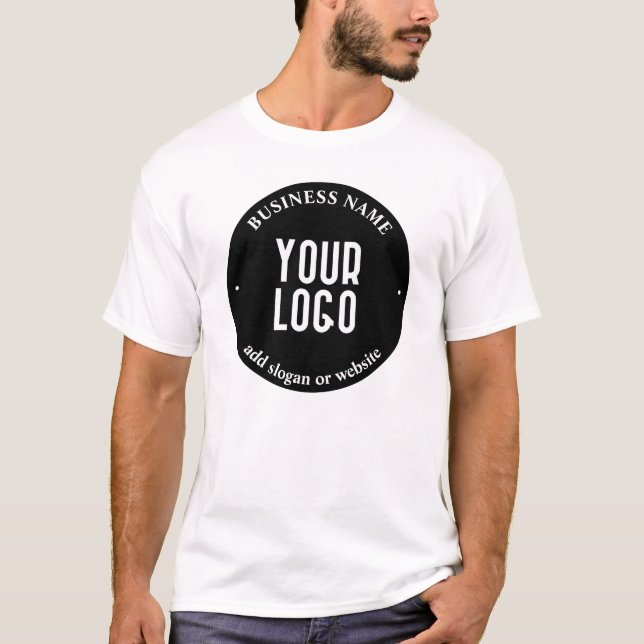 T-shirt Votre texte et votre logo téléchargé | Noir et bla (Devant)