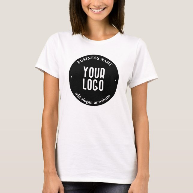 T-shirt Votre texte et votre logo téléchargé | Noir et bla (Devant)