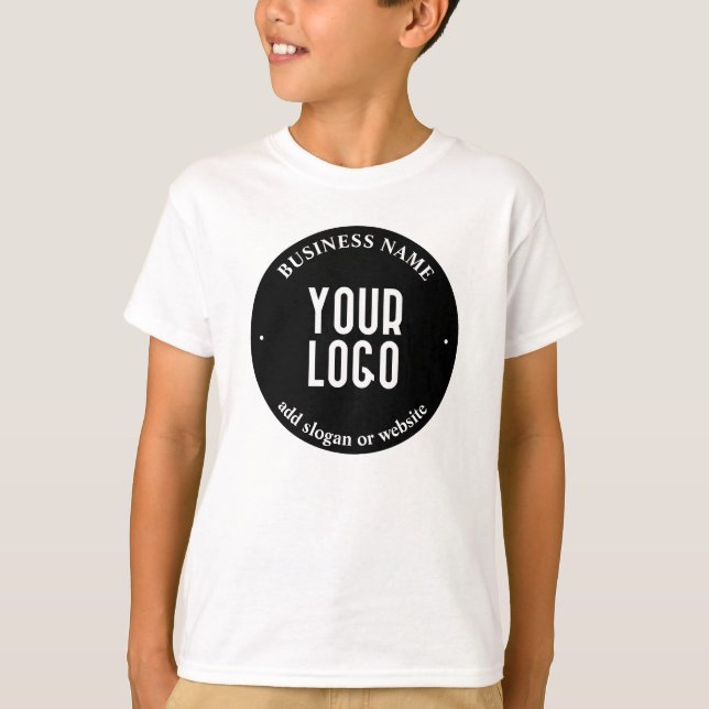 T-shirt Votre texte et votre logo téléchargé | Noir et bla (Devant)