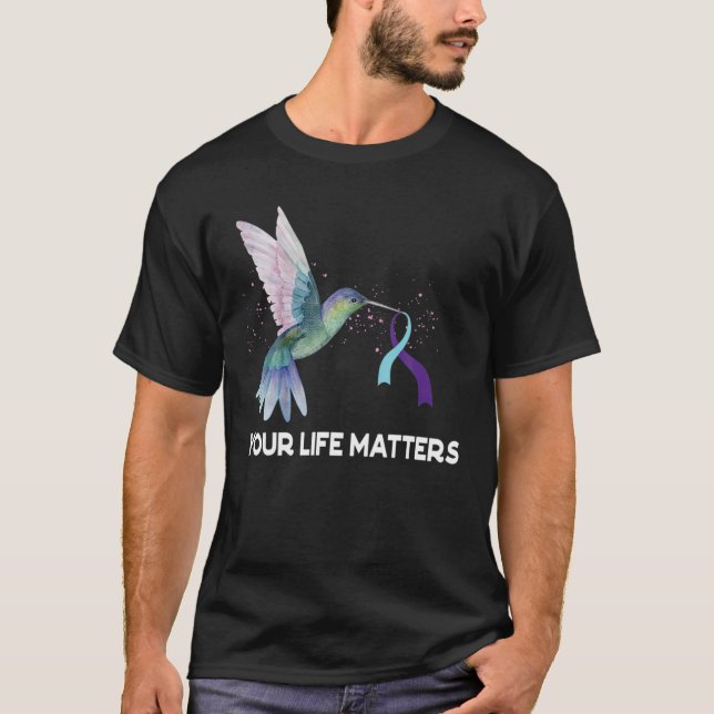 T-shirt Votre vie compte Ruban N Sensibilisation au suicid (Devant)