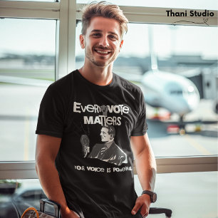 T-shirt Votre vote compte élection blanc politique imprimé