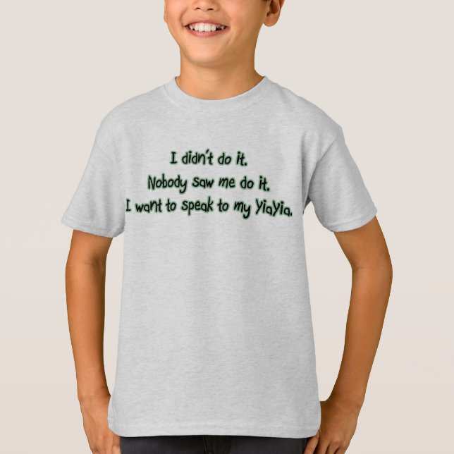 T-shirt Voulez parler à YiaYia (Devant)