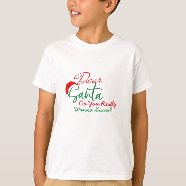 T-shirt Voulez-Vous Connaître Cher Père Noël Funny Christm (Devant)