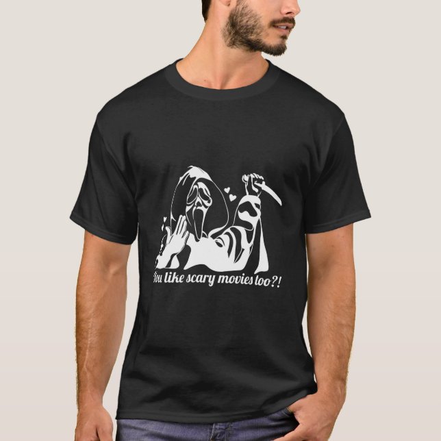 T-shirt Vous Aimez Les Films D'Inquiétude À Halloween Ed G (Devant)