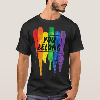 T-shirt Vous Appartenez À Lgbtq Rainbow Color Lgbt Gay Les