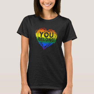 T-shirt Vous appartenez au Lgbtq Heart Rainbow Flag Lgbt G