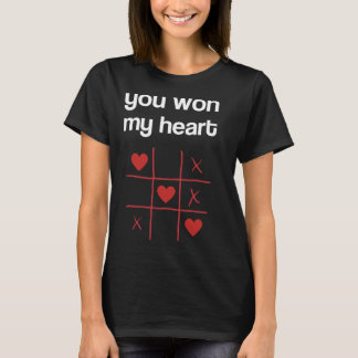 T-shirt Vous avez gagné mon cœur Jeu de Tic Tac Toe mignon