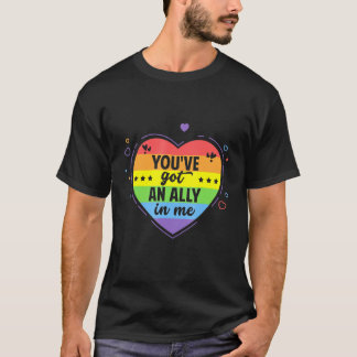 T-shirt Vous Avez Un Allié En Moi Rainbow Flag Lgbtq Gay P