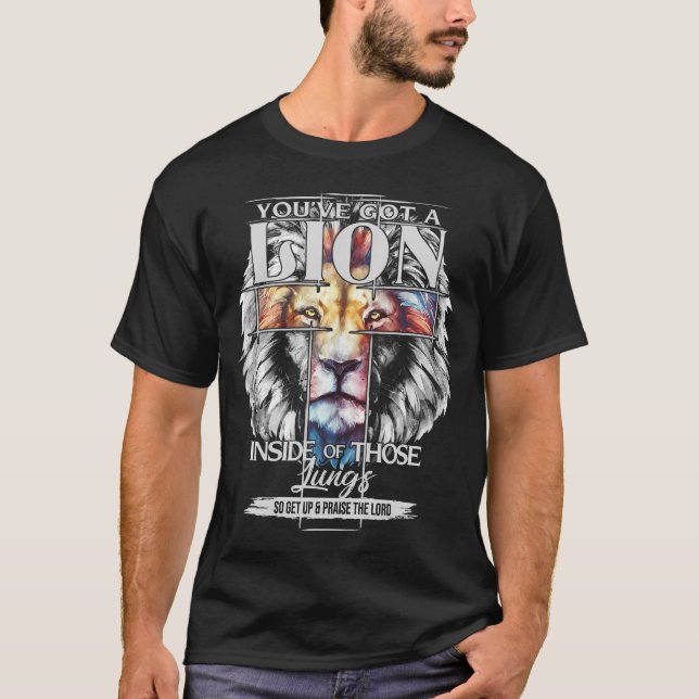T-shirt Vous Avez Un Lion À L'Intérieur De Ces Poumons Jes (Devant)