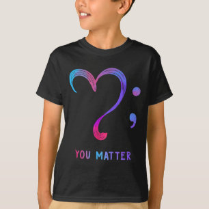 T-shirt Vous cœur et point-virgule Prévention du suicide