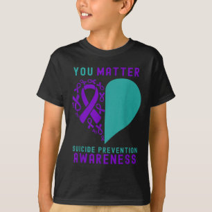 T-shirt Vous - Cœur et ruban Design Prévention du suicide