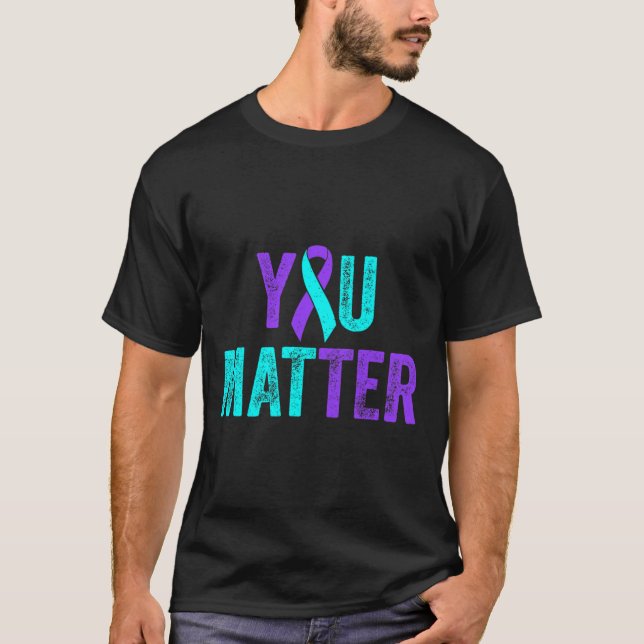 T-shirt Vous Comptez Prévention Suicide Turquoises Purple (Devant)